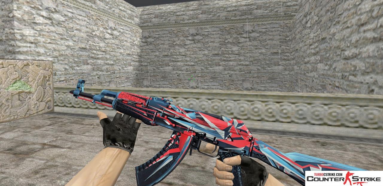 Модель AK-47 «Буйство красок» с анимацией осмотра для CS 1.6