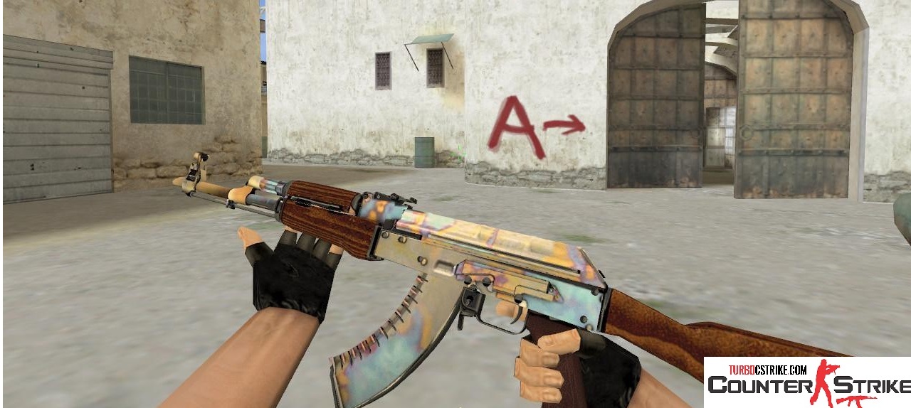 Модель AK-47 «Case Hardened» с анимацией осмотра для CS 1.6