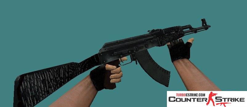 Модель AK-47 «Черный Ламинат» с анимацией осмотра для CS 1.6