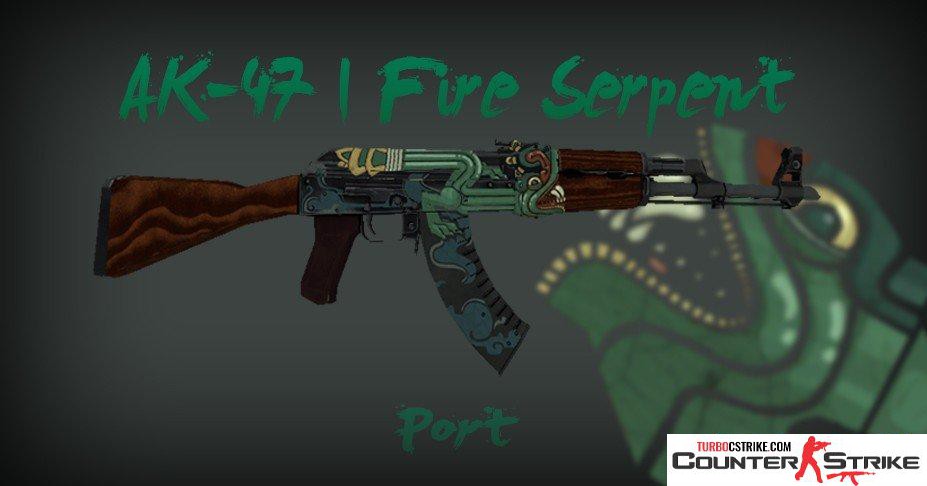 Модель AK-47 «Fire Serpent — Огненный змей» для CS 1.6