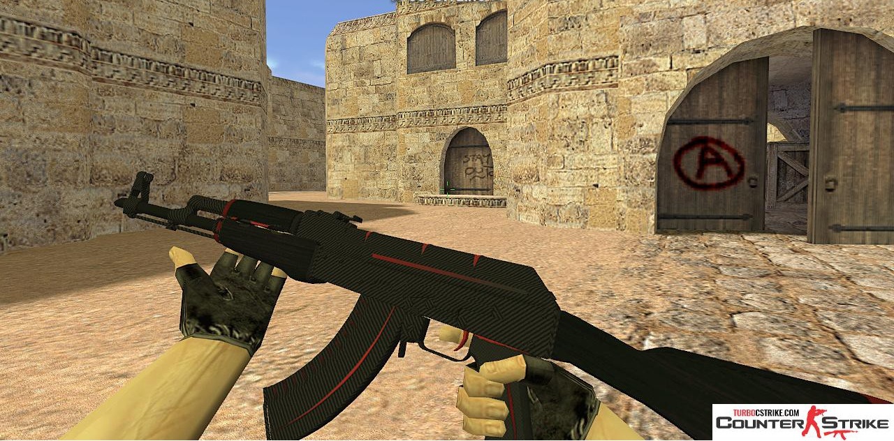 Модель AK-47 «Красная линия» с анимацией осмотра для CS 1.6