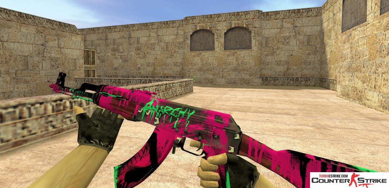 Модель AK-47 «Neon Revolution» с анимацией осмотра для CS 1.6