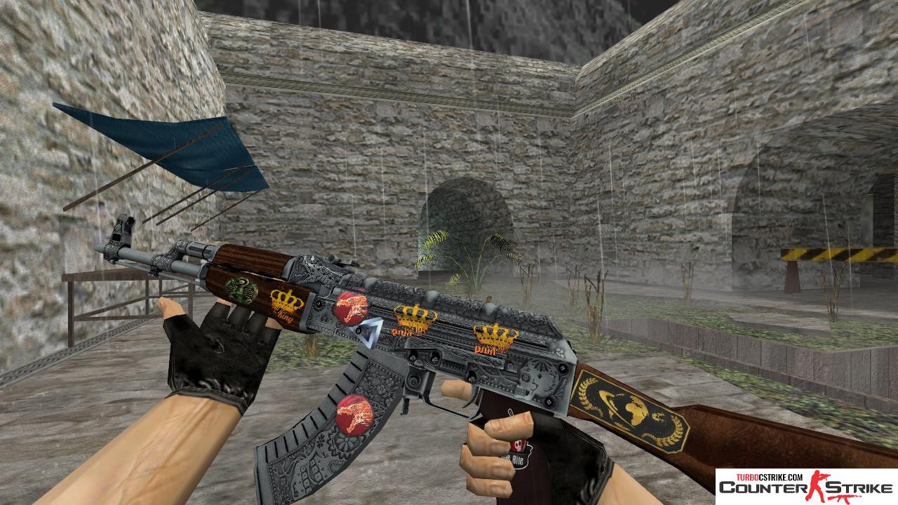 Модель HD AK-47 «Cartel» с наклейками для CS 1.6