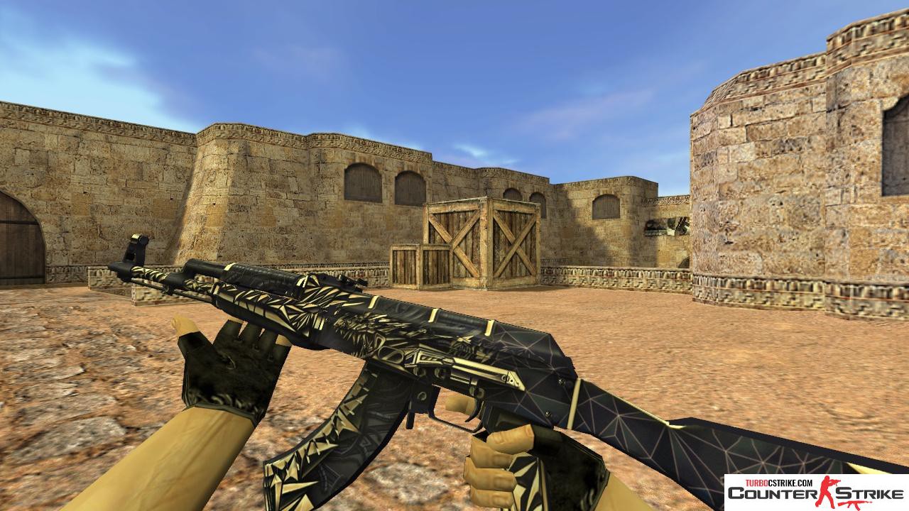 Модель HD AK-47 «Cyberfire» с анимацией осмотра для CS 1.6