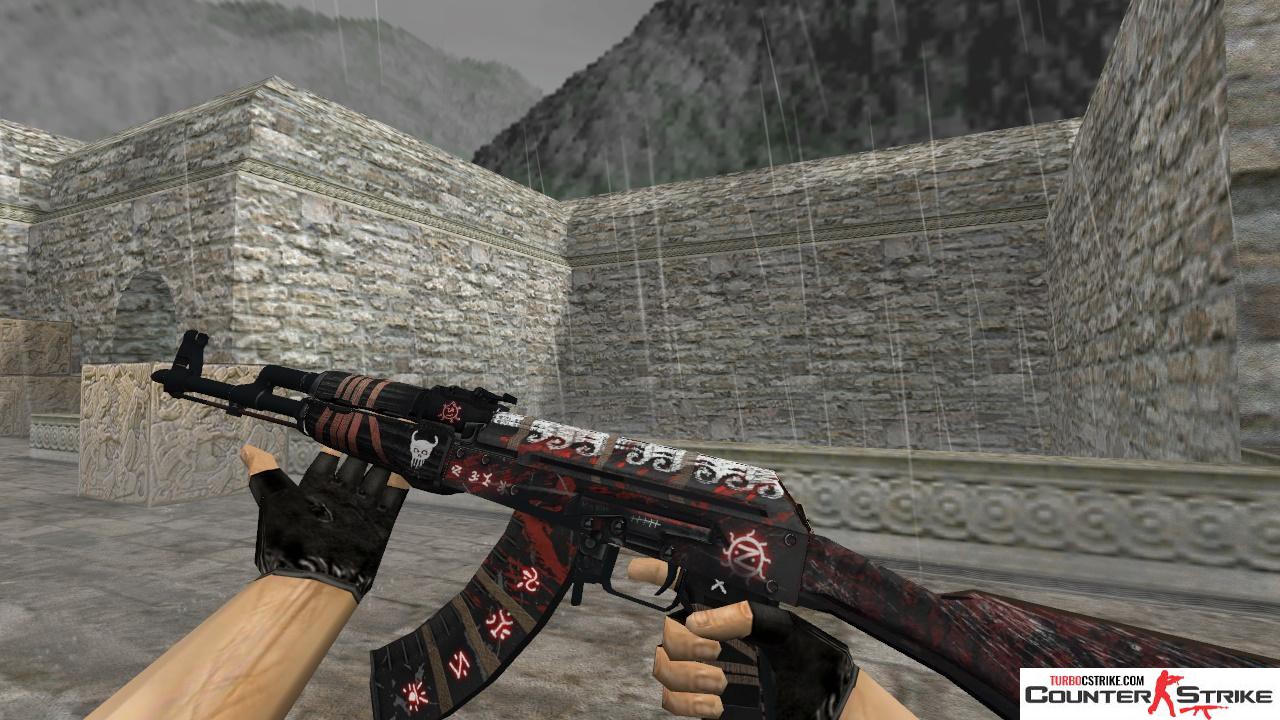Модель HD AK-47 «Demon Hunter» с анимацией осмотра для CS 1.6