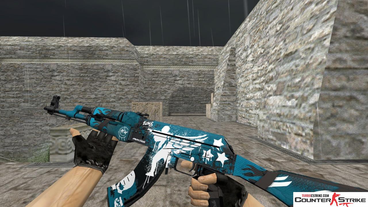 Модель HD AK-47 «Graphics Light» с анимацией осмотра для CS 1.6