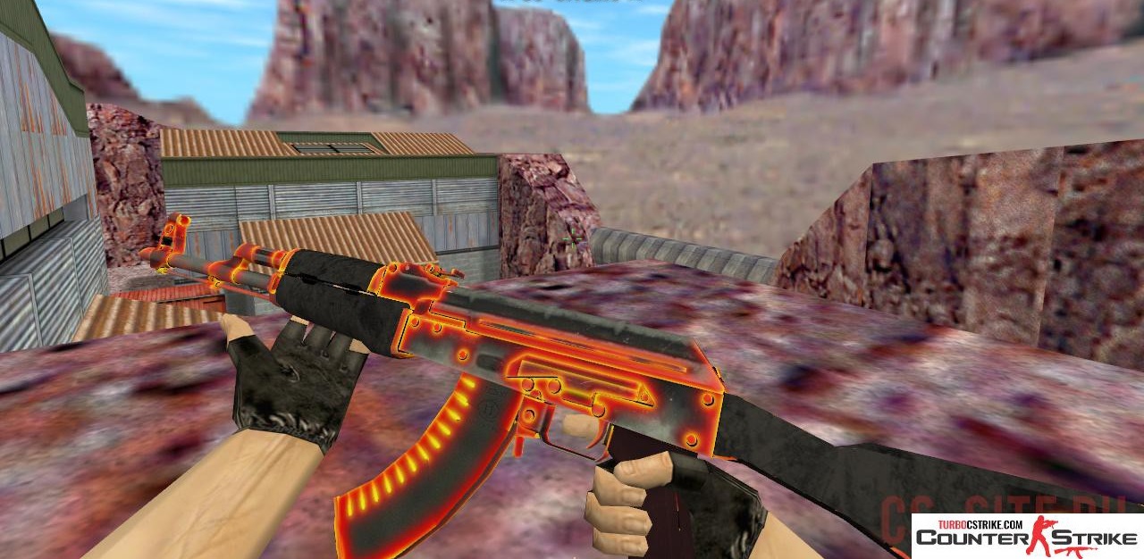 Модель HD AK-47 «Heat» с анимацией осмотра для CS 1.6