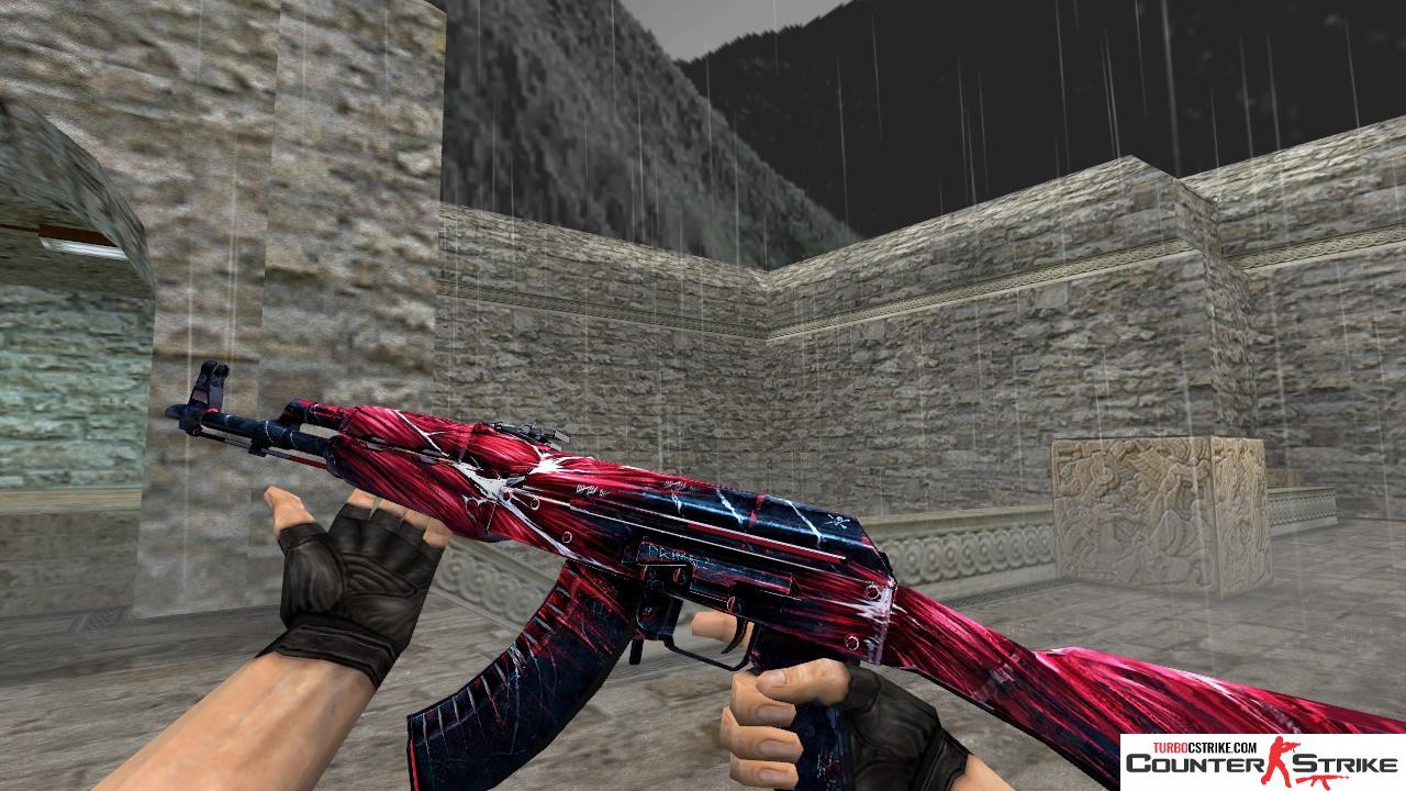 Модель HD AK-47 «Hunger» с анимацией осмотра для CS 1.6