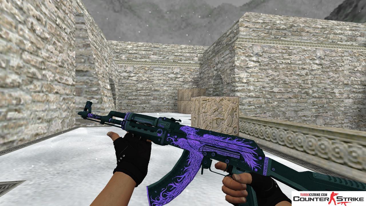 Модель HD AK-47 «Phoenix Rise Purple» для CS 1.6