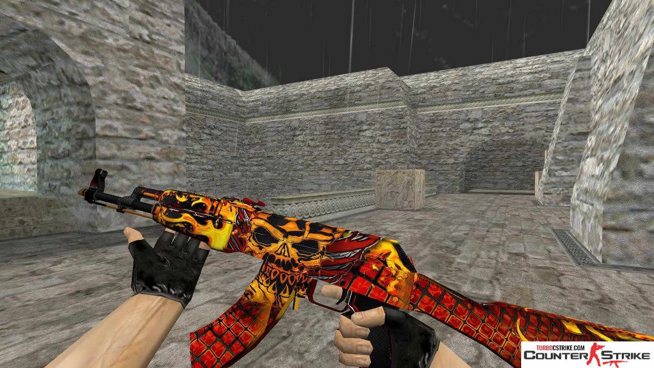 Модель HD AK-47 «Purgatory» с анимацией осмотра для CS 1.6