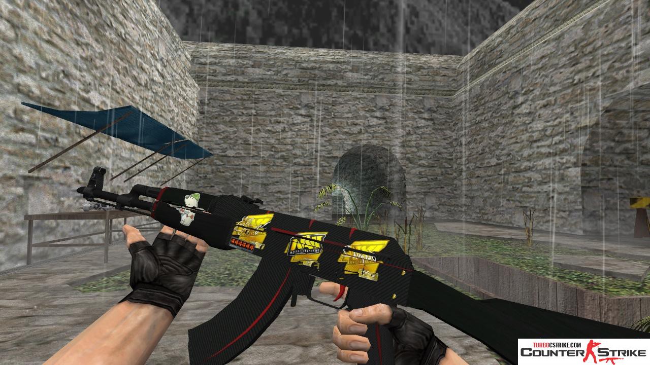 Модель HD AK-47 «Redline» с наклейками для CS 1.6