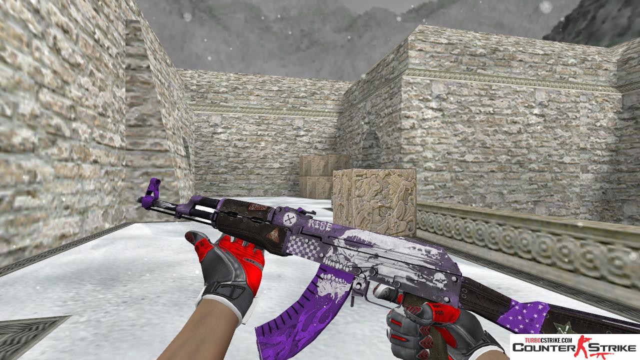 Модель HD AK-47 «Rise Purple» для CS 1.6