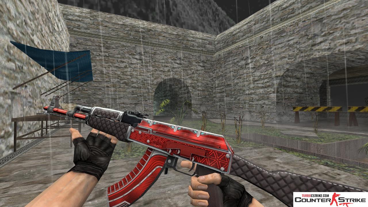 Модель HD AK-47 «Ruby» с анимацией осмотра для CS 1.6