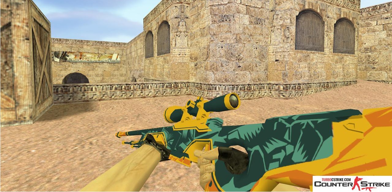 Модель HD AWP «Blue Angel» с анимацией осмотра для CS 1.6