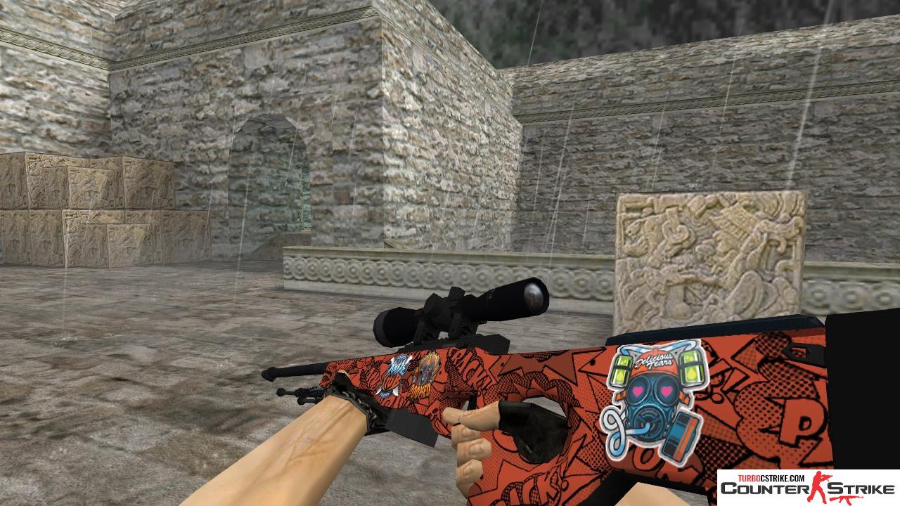 Модель HD AWP «BOOM» с наклейками для CS 1.6
