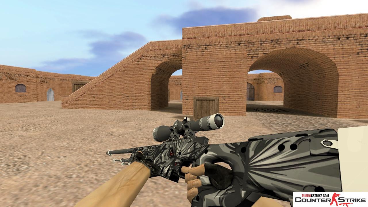 Модель HD AWP «Dark Smoke» с анимацией осмотра для CS 1.6