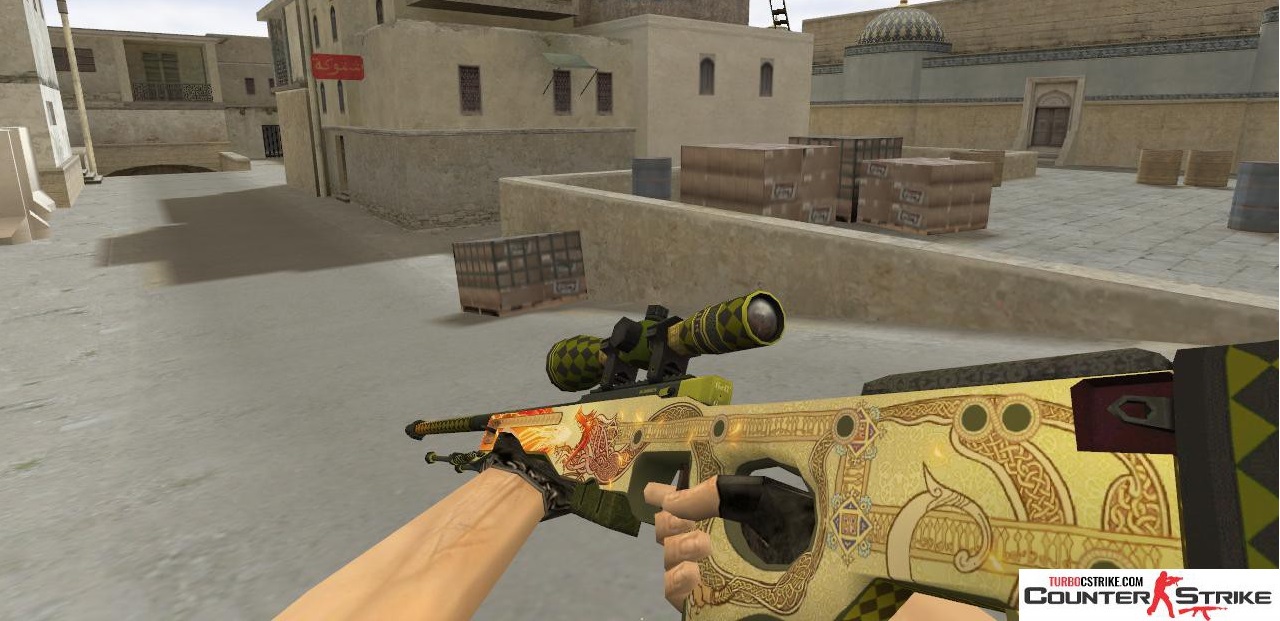 Модель HD AWP «Dragon Lore» с анимацией осмотра для CS 1.6