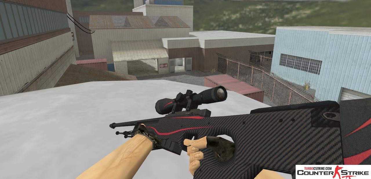 Модель HD AWP «Красная линия» с анимацией осмотра для CS 1.6