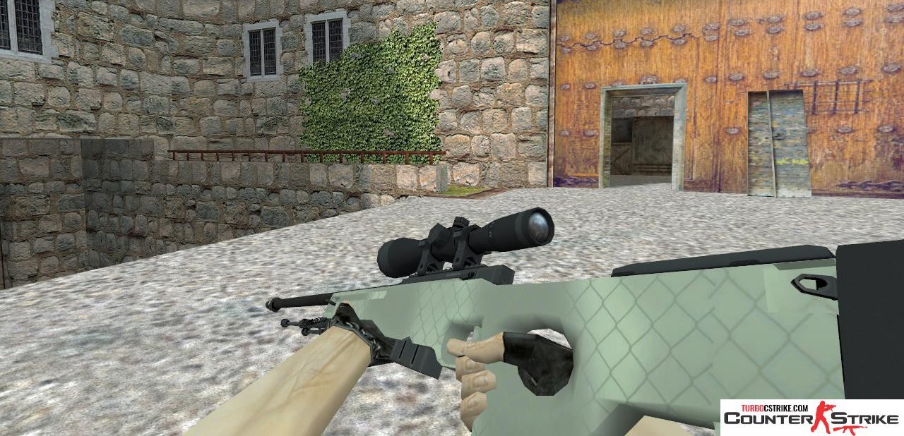 Модель HD AWP «Safari Mesh» с анимацией осмотра для CS 1.6