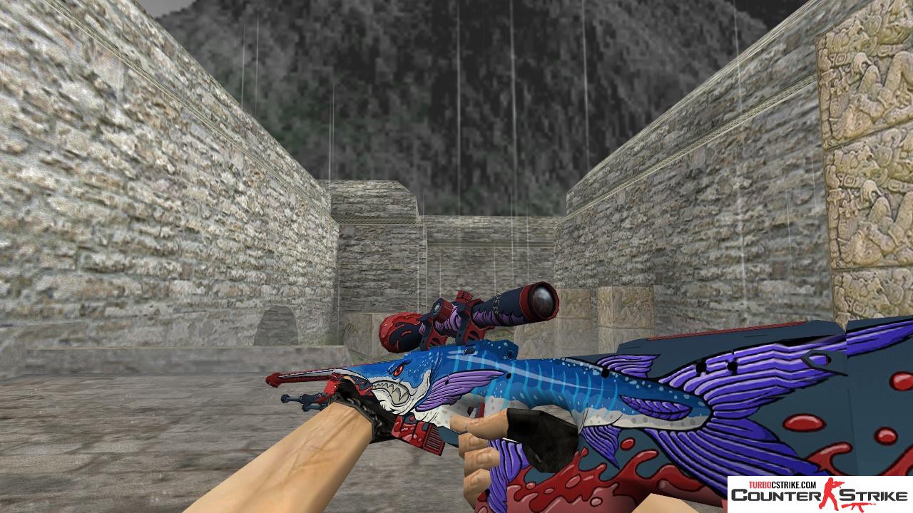 Модель HD AWP «Seas Impaler» с анимацией осмотра для CS 1.6