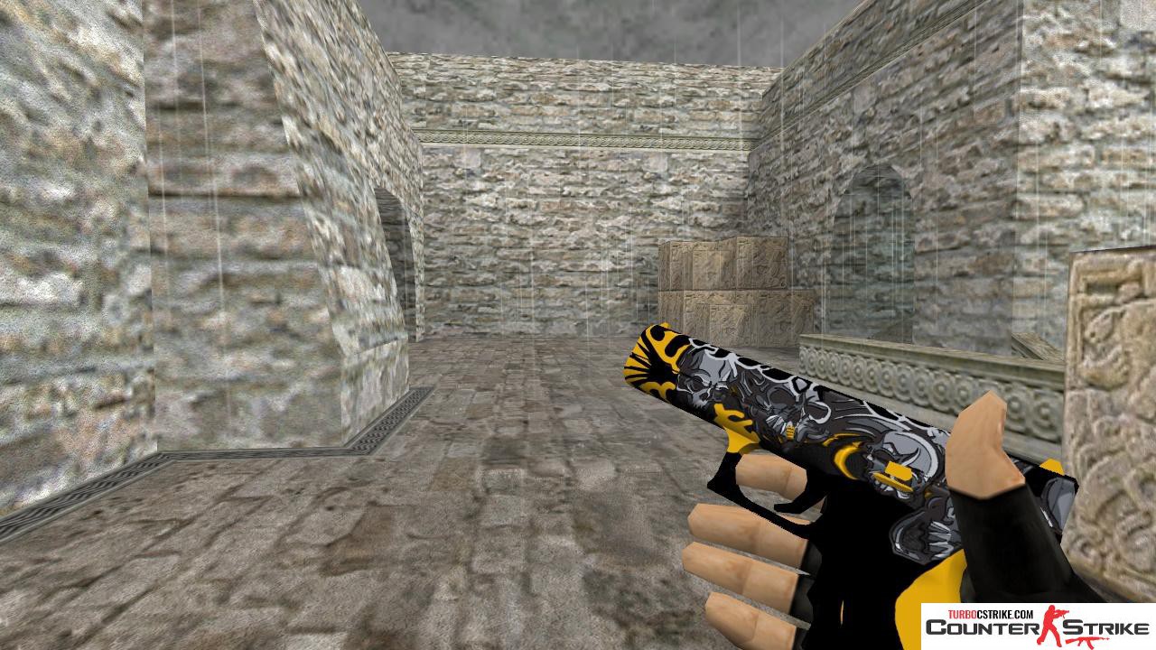 Модель HD Glock «Bones» с анимацией осмотра для CS 1.6