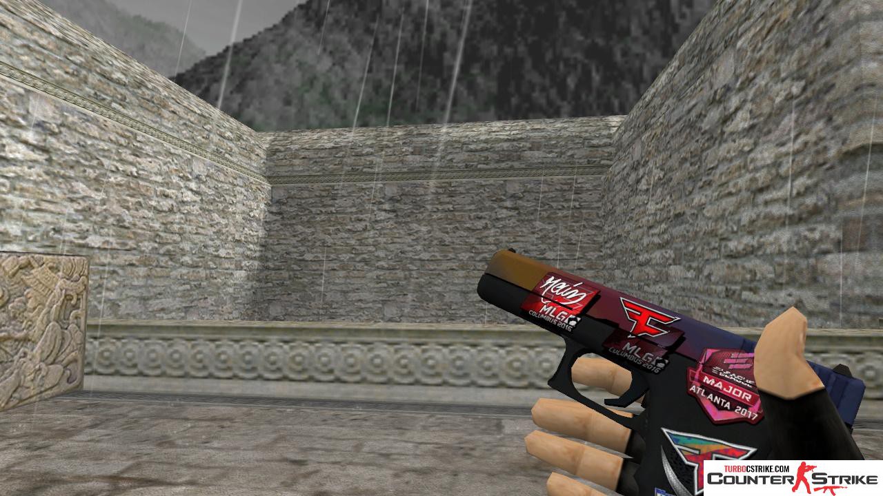 Модель HD Glock «Fade» с наклейками для CS 1.6