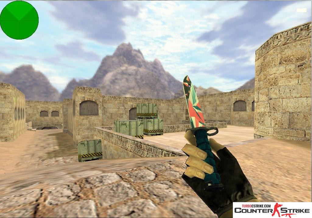 Модель ножа Bayonet «Буйство Красок» с анимацией осмотра для CS 1.6