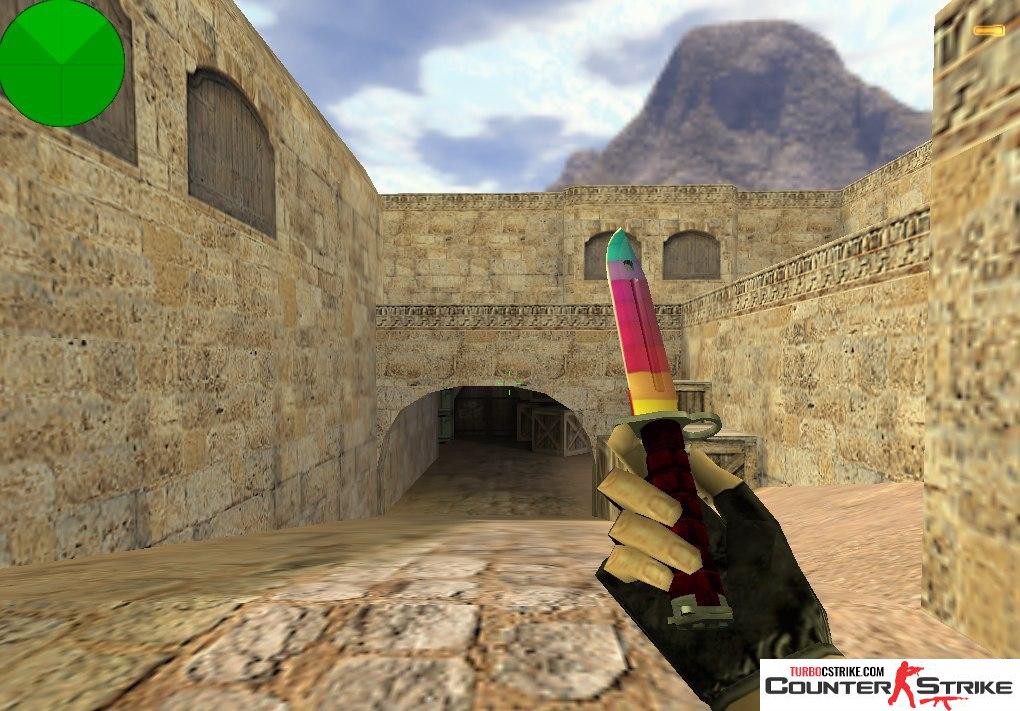 Модель ножа Bayonet «Радуга» с анимацией осмотра для CS 1.6