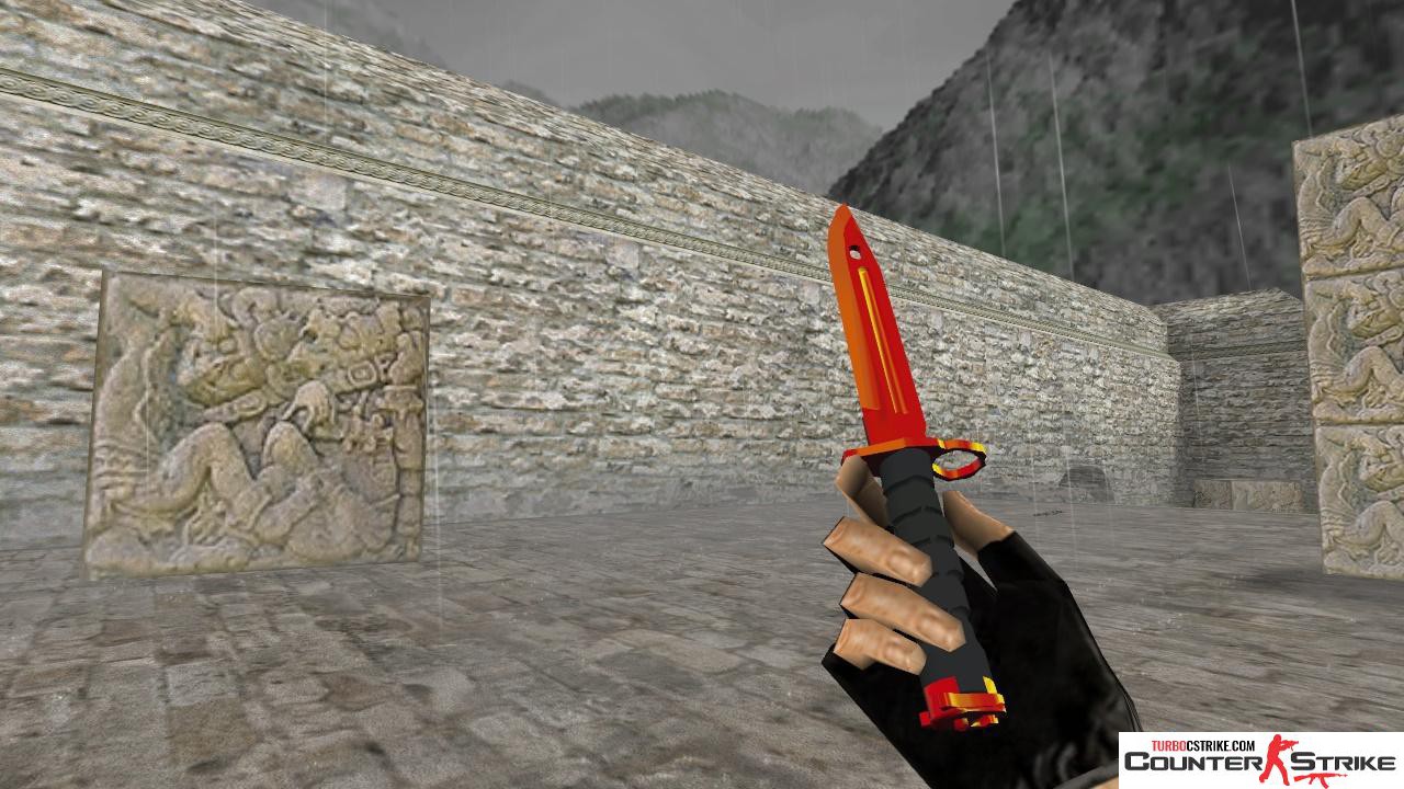 Модель ножа HD «Bayonet - Red Chrome» для CS 1.6