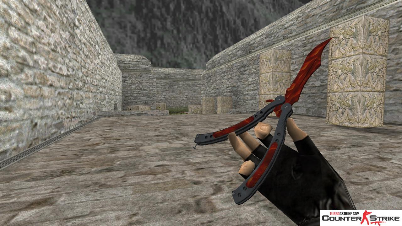 Модель ножа HD «Butterfly Knife - Blaze» для CS 1.6