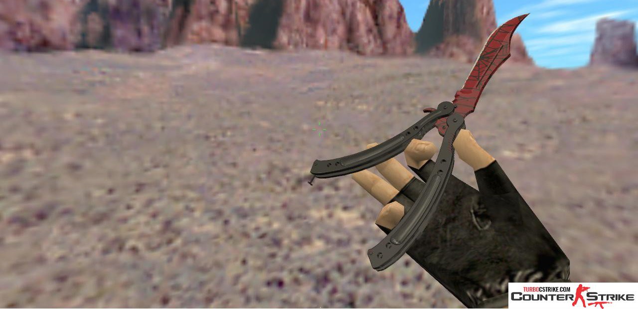 Модель ножа HD «Butterfly Knife - Crimson Web» для CS 1.6