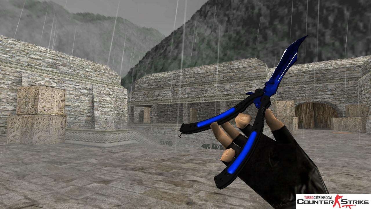 Модель ножа HD «Butterfly Knife - Doppler Sapphire» для CS 1.6