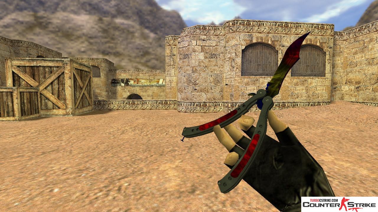 Модель ножа HD «Butterfly Knife - Marble Fade» для CS 1.6
