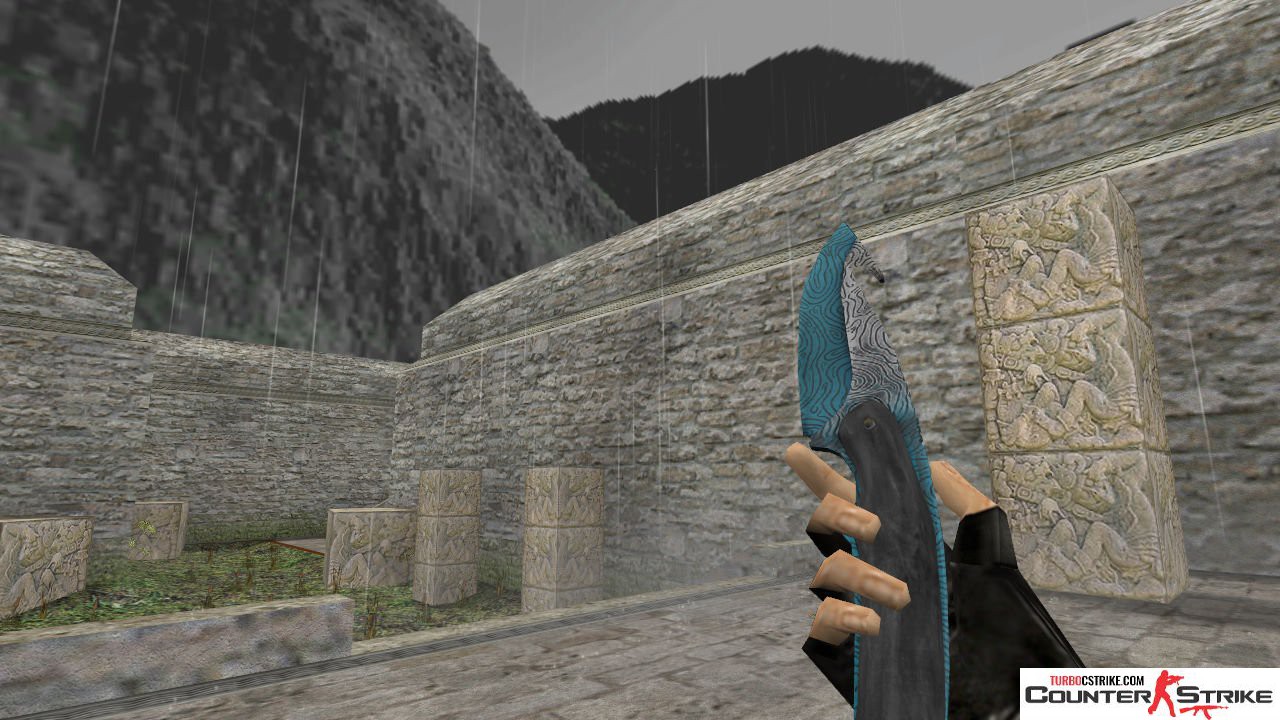 Модель ножа HD «Gut Knife - Bark Beetle Blue» для CS 1.6
