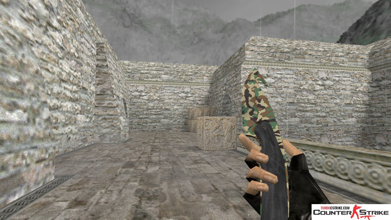 Модель ножа HD «Gut Knife - Forest Camouflage» для CS 1.6