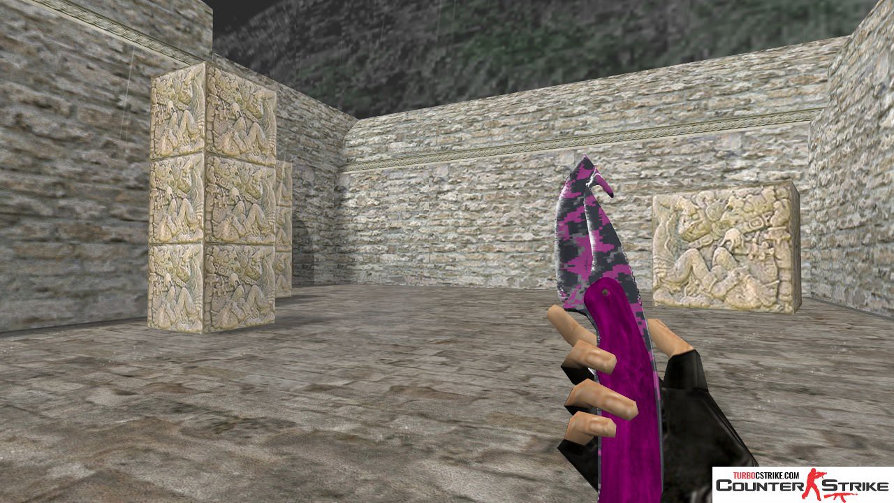 Модель ножа HD «Gut Knife - Pink DDpat» для CS 1.6