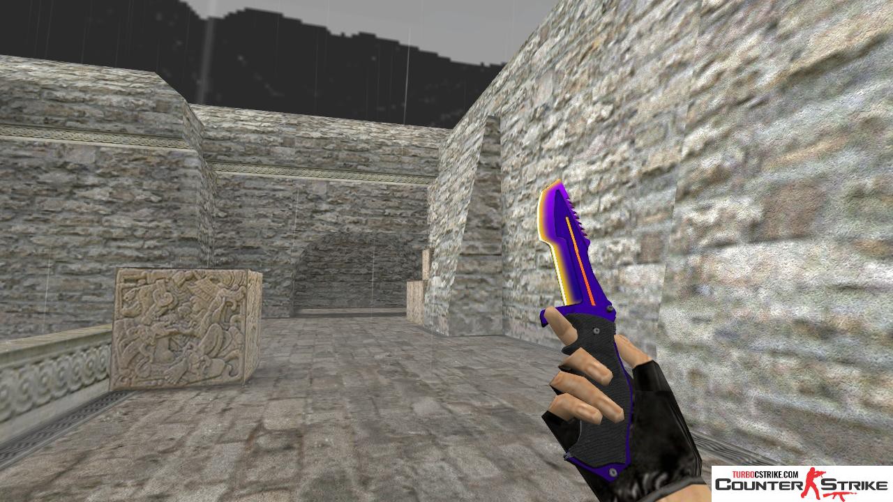 Модель ножа HD «Huntsman - PurpNyellow» для CS 1.6