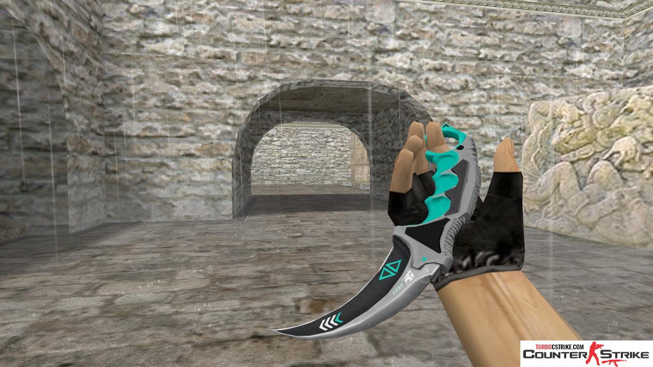 Модель ножа HD «Karambit - Asiimov Reworked Blue» для CS 1.6
