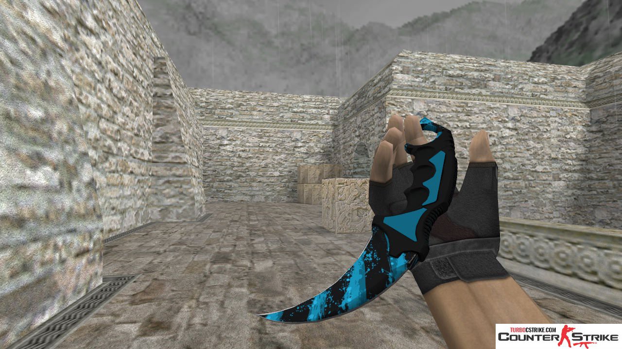 Модель ножа HD «Karambit - Blue Streak» для CS 1.6