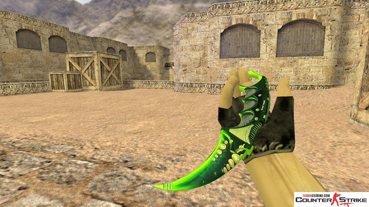 Модель ножа HD «Karambit - Dreamer Green» для CS 1.6