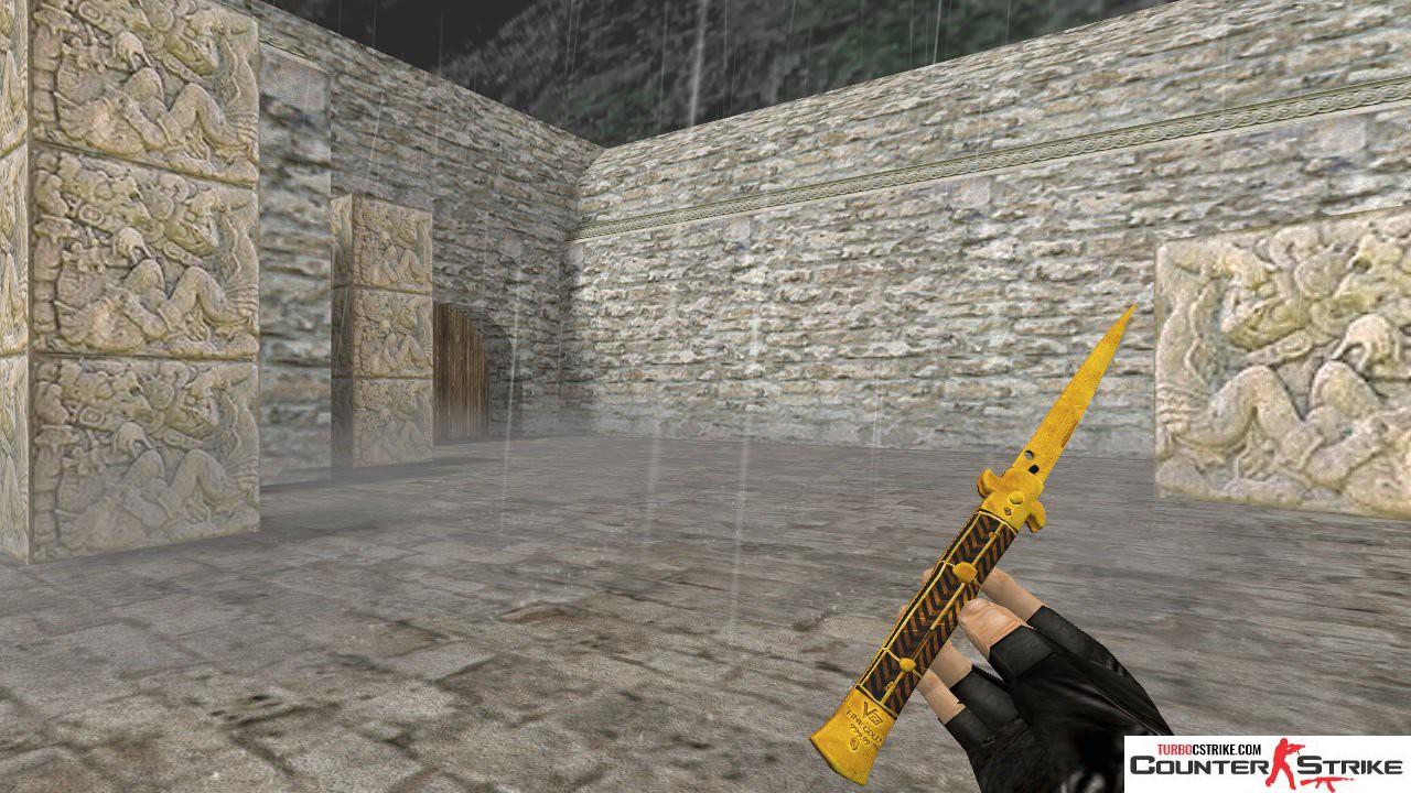 Модель ножа HD «Stiletto Knife - Fine Gold» для CS 1.6