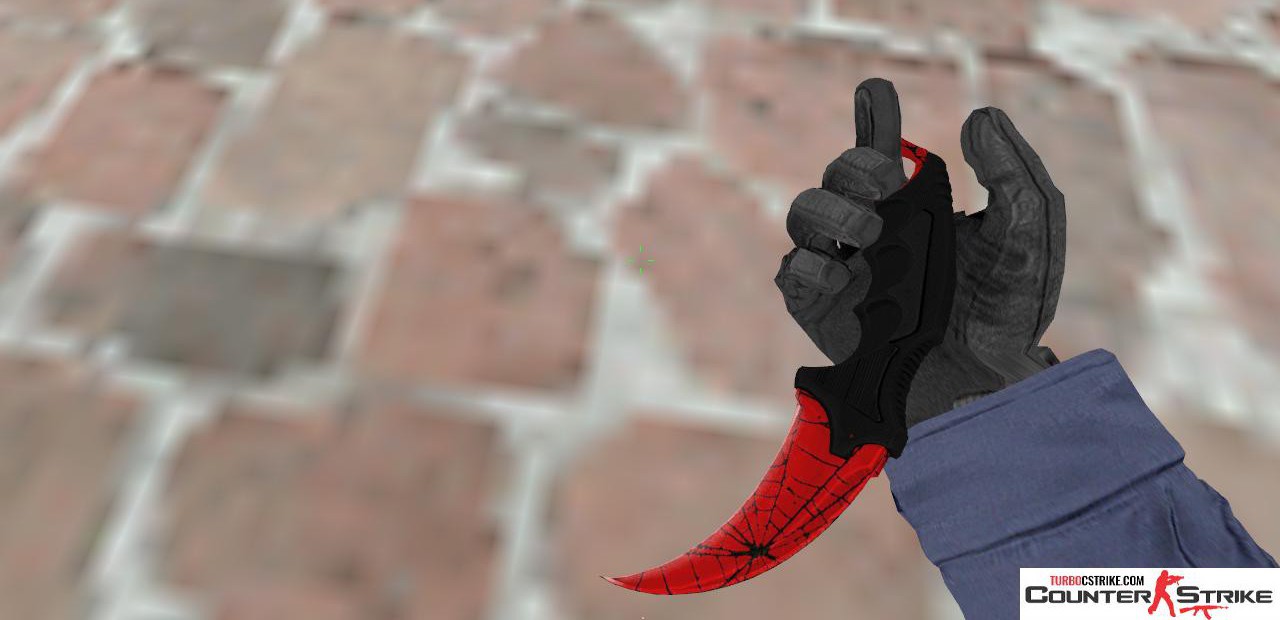 Модель ножа «Karambit - Crimson Web» с анимацией осмотра для CS 1.6