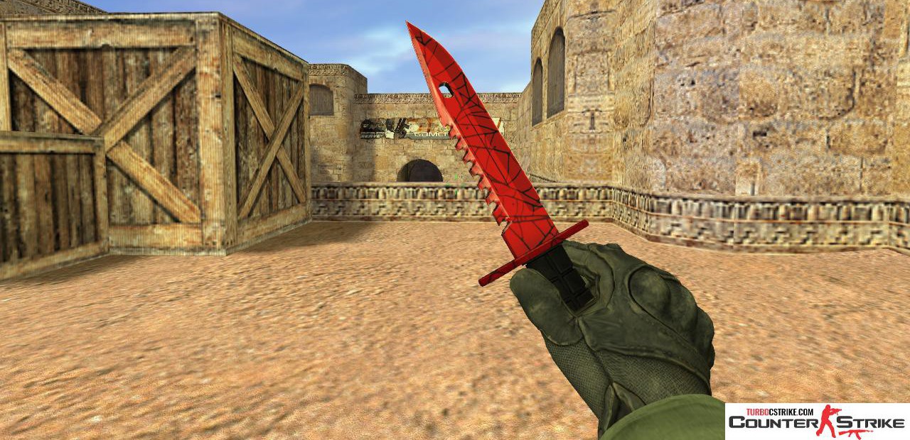 Модель ножа «M9 Bayonet - Crimson Web» с анимацией осмотра для CS 1.6