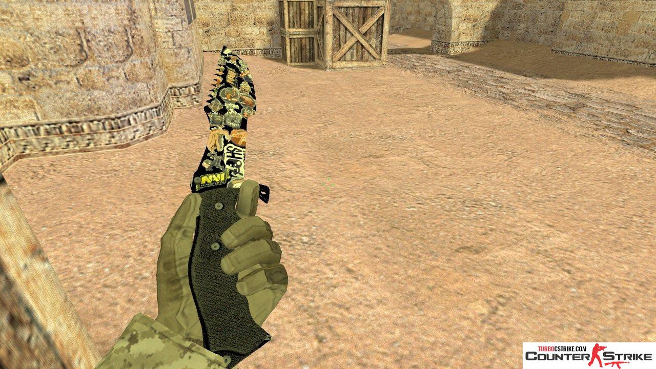 Модель ножа «Охотничий нож - Sticker Bomb» для CS 1.6