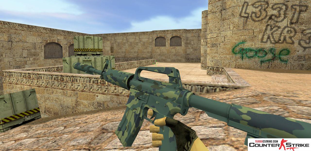 Модель HD M4A1-S «Bright Water» с анимацией осмотра для CS 1.6