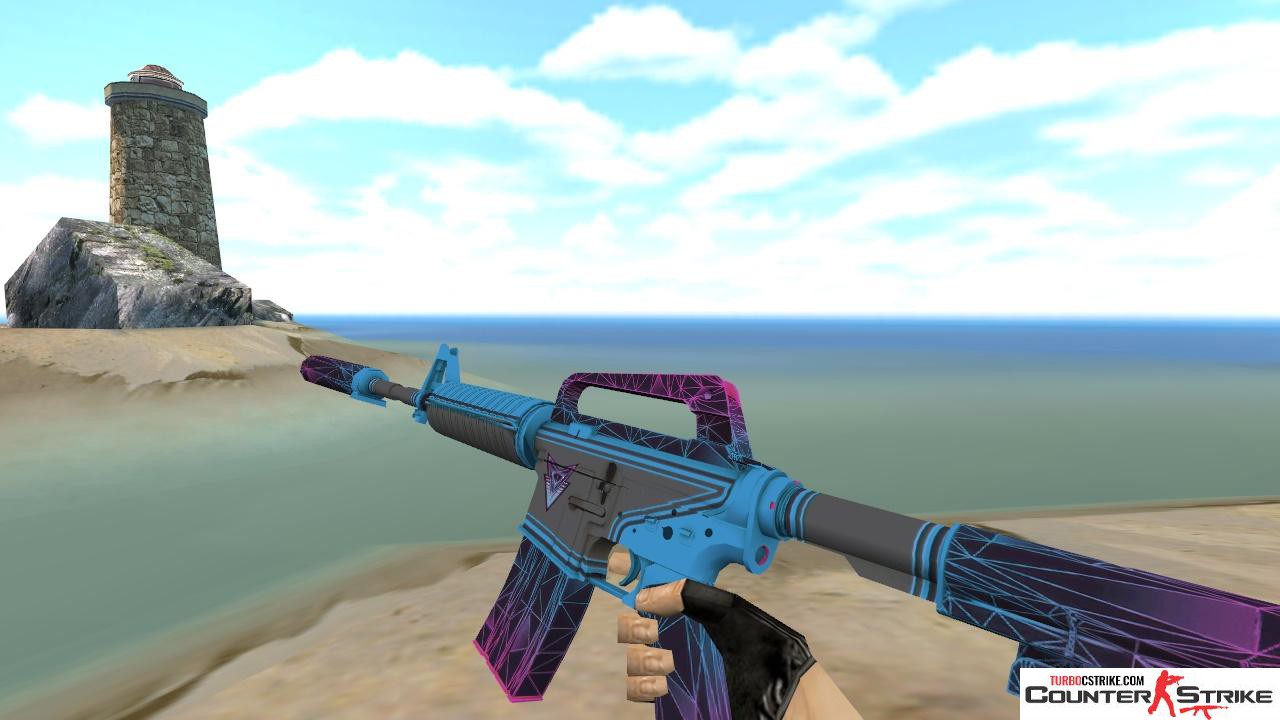 Модель HD M4A1-S «Decimator» с анимацией осмотра для CS 1.6