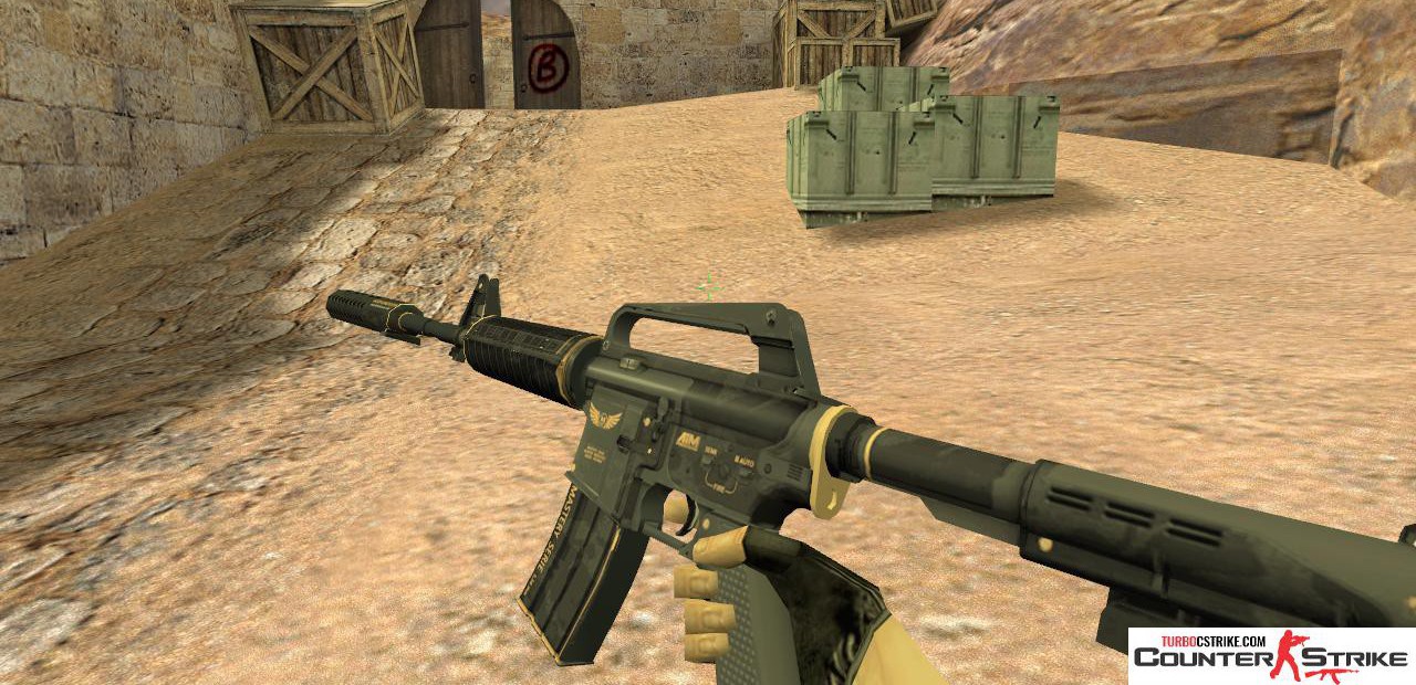 Модель HD M4A1-S «Elite Build» с анимацией осмотра для CS 1.6