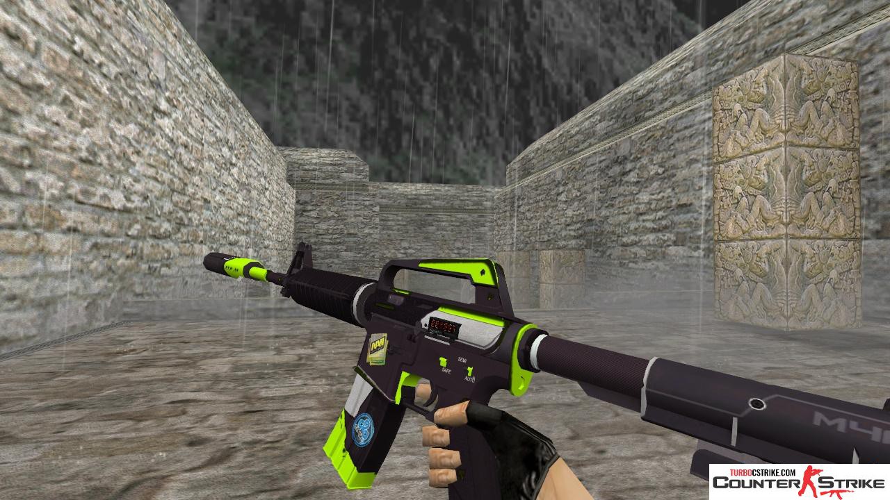Модель HD M4A1-S «Green Cyrex» с наклейками для CS 1.6