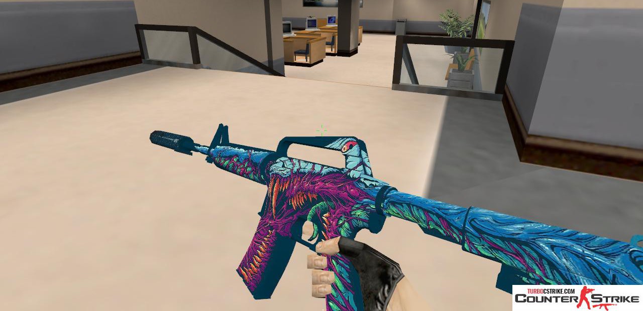 Модель HD M4A1-S «Hyper Beast» с анимацией осмотра для CS 1.6