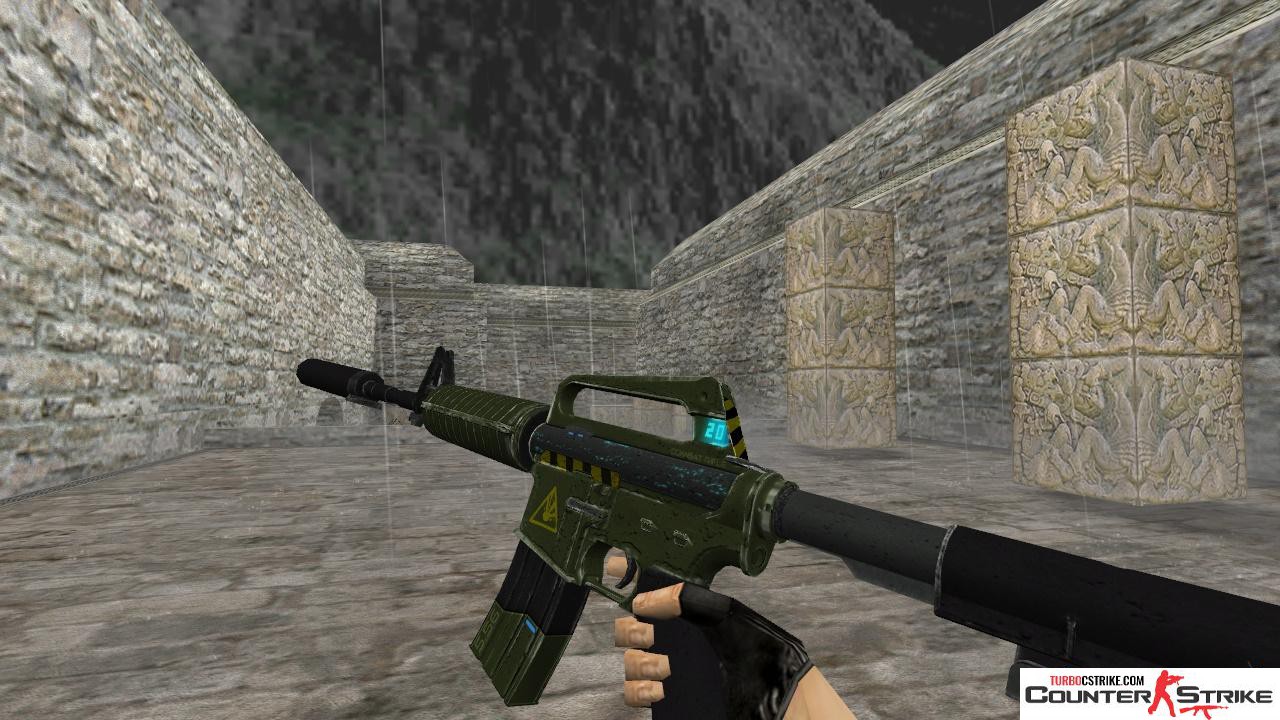 Модель HD M4A1-S «Mk. II» с анимацией осмотра для CS 1.6